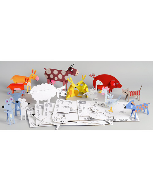 Mitik Animali della Fattoria - Cartoncino 90% Riciclato Kit Fai Da Te