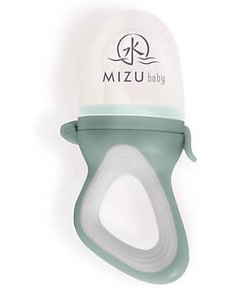 Mizu Baby Mangiafrutta Kaori- Verde Acqua - in Silicone - Con Blocco di Sicurezza e Impugnatura Ergonomica Porta Merenda