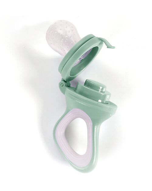 Mizu Baby Mangiafrutta Kaori- Verde Acqua - in Silicone - Con Blocco di Sicurezza e Impugnatura Ergonomica Porta Merenda