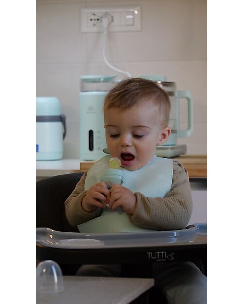 Mizu Baby Mangiafrutta Kaori- Verde Acqua - in Silicone - Con Blocco di Sicurezza e Impugnatura Ergonomica Porta Merenda