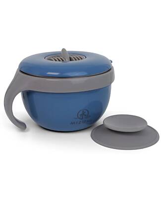Mizu Baby Piatto Termico Taiki - Blu - Chiusura Ermetica con Maniglia - Base Trasformabile in una Seconda Ciotola Contenitori Termici