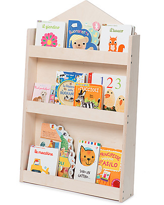 marrone GIANTEX Libreria per Bambini in Legno con 4 Ripiani,Portalibri a Tasche Verticale Scaffale Portaoggetti per Cameretta dei Bambini 62 x 26 x 60 cm 