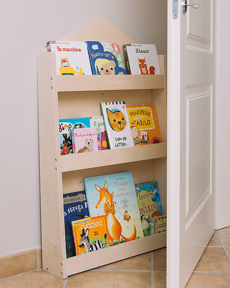 3 Ripiani Porta Libri Fumetti Quaderni Disegni Libreria Montessori in Legno per Bambini 3 Mensole per Camera da Letto Bimbi 100% Made in Italy MAMI 