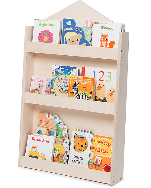 Moblì Libreria Montessoriana Dotty in Legno - Casetta - 60x13x95 cm Librerie Montessoriane
