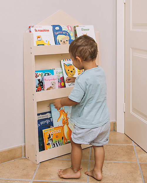 Moblì Libreria Montessoriana Dotty in Legno - Casetta - 60x13x95 cm Librerie Montessoriane