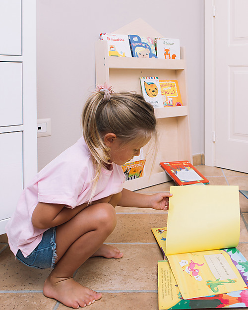 Moblì Libreria Montessoriana Dotty in Legno - Casetta - 60x13x95 cm Librerie Montessoriane