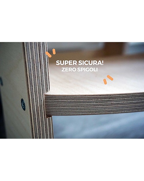 Moblì Torre Montessoriana ùlly Natural con Pedana Removibile - Legno di betulla senza vernici o solventi Torri Montessoriane_