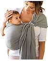 Moby Wrap Fascia Portabebè ad Anelli - 100% Cotone a Doppia Garza - Grigio Fasce Portabebé