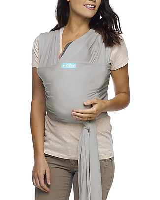 Moby Wrap Fascia Portabebè Classic in Puro Cotone - Facilissima da indossare! - Grigio Fasce Portabebé_