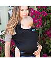Moby Wrap Fascia Portabebè Classic in puro cotone - Facilissima da indossare! - Nero Fasce Portabebé