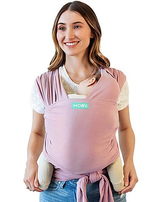 Moby Wrap Fascia Portabebè Classic in Puro Cotone - Facilissima da indossare! - Rosa Polvere Fasce Portabebé