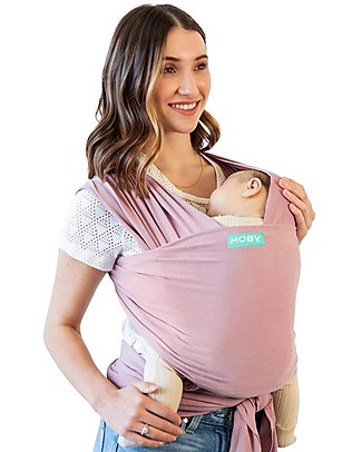 Moby Wrap Fascia Portabebè Classic in Puro Cotone - Facilissima da indossare! - Rosa Polvere Fasce Portabebé_