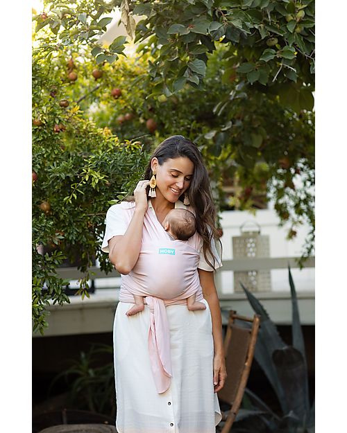 Moby Wrap Fascia Portabebè Classic in Puro Cotone - Facilissima da indossare! - Rosa Quarzo Fasce Portabebé