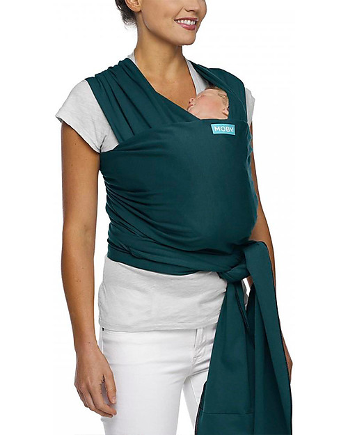 Moby Wrap Fascia Portabebè Classic in puro cotone - Facilissima da indossare! - Verde Oceano Fasce Portabebé