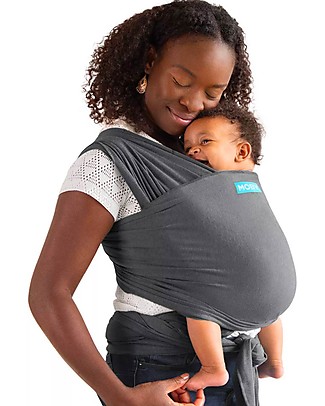 Moby Wrap Fascia Portabebè Elements - Morbida come una piuma e facilissima da indossare -Asfalto Fasce Portabebé_