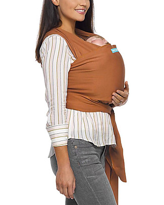 Moby Wrap Fascia Portabebè Evolution - Morbidissima e Facile da indossare - Caramello Fasce Portabebé