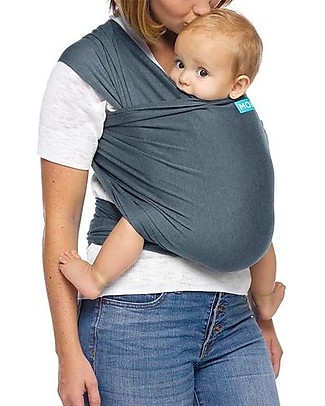 Moby Wrap Fascia Portabebè Evolution - Morbidissima e Facile da indossare - Denim Fasce Portabebé