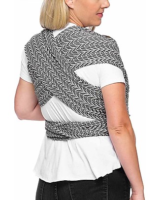 Moby Wrap Fascia Portabebè Evolution - Morbidissima e Facile da indossare - Motivo Geometrico Bianco e Nero Fasce Portabebé