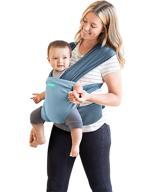 Moby Wrap Fascia Portabebé Easy in puro cotone - Facilissima da indossare - Azzurro Fasce Portabebé
