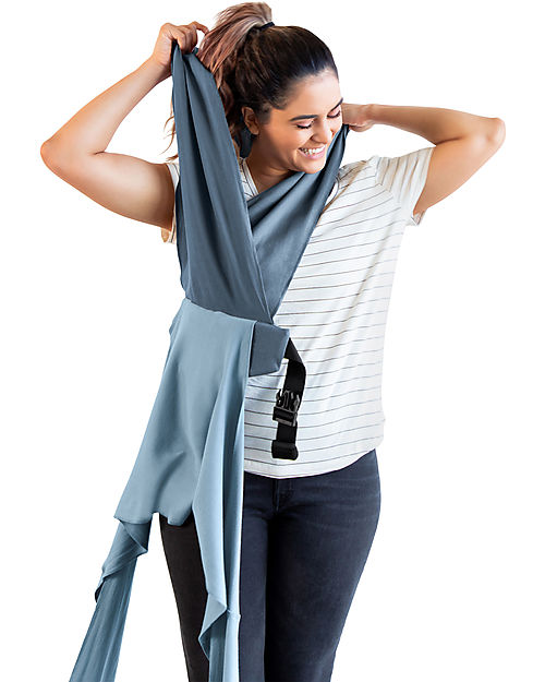 Moby Wrap Fascia Portabebé Easy in puro cotone - Facilissima da indossare - Azzurro Fasce Portabebé