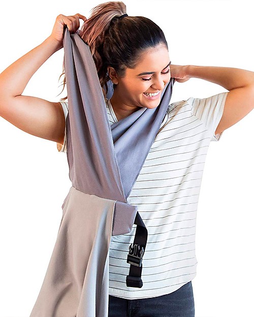 Moby Wrap Fascia Portabebé Easy in puro cotone - Facilissima da indossare! - Grigio Perla Fasce Portabebé