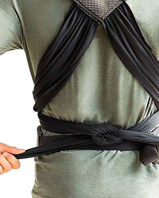 Moby Wrap Marsupio Portabebé Cloud Ibrido - Facilissimo da indossare! - Vita Alta - Antracite a Quadri Fasce Portabebé