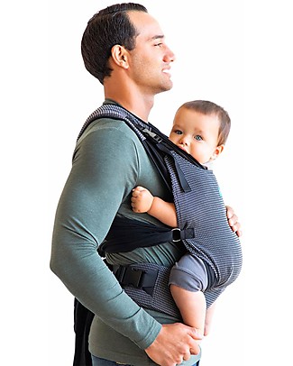 Moby Wrap Marsupio Portabebé Cloud Ibrido - Facilissimo da indossare! - Vita Alta - Antracite a Quadri Fasce Portabebé