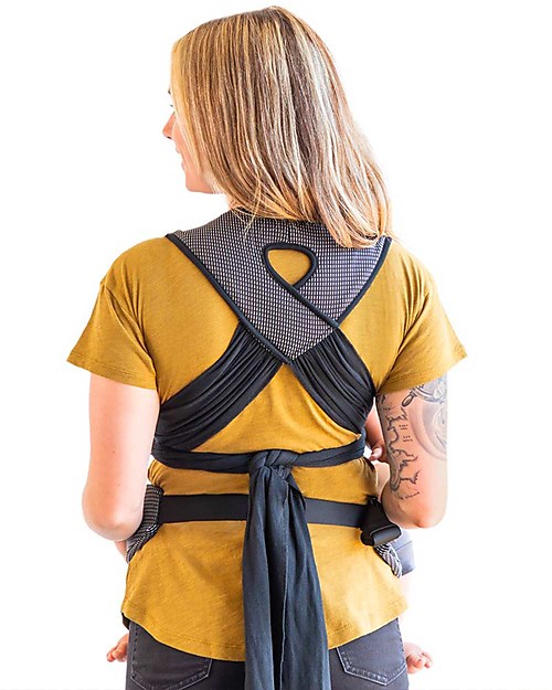 Moby Wrap Marsupio Portabebé Cloud Ibrido - Facilissimo da indossare! - Vita Alta - Antracite a Quadri Marsupi