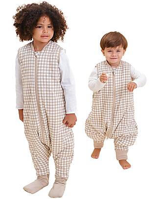 molis&co Sacco Nanna con Gambe - Vichy Beige - TOG 2.5 - 1 anno (70-80 cm) Sacchi Nanna