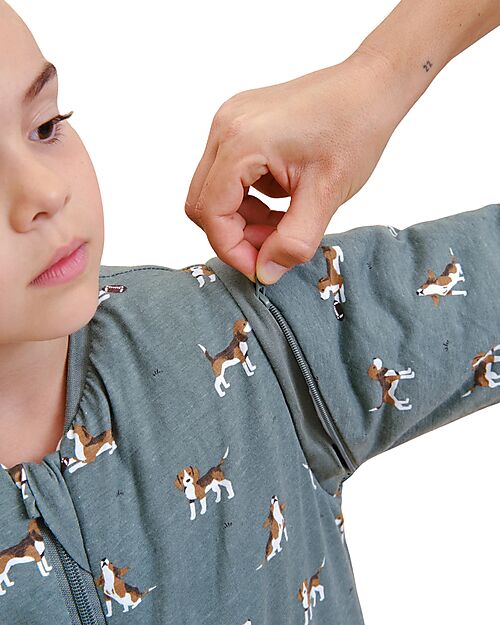 molis&co Sacco Nanna con Piedini e Calzini Antiscivolo Incorporati - Maniche Removibili - Beagle - TOG 2.5 - 1 anno (70-80 cm) Sacchi Nanna