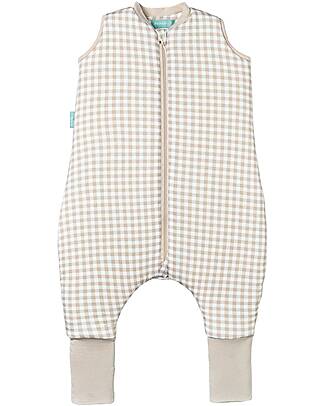 molis&co Sleeping Jumpsuit with Socks - Vichy Beige - TOG 2.5 - 2 years (80-90 cm) Sleeping Bags