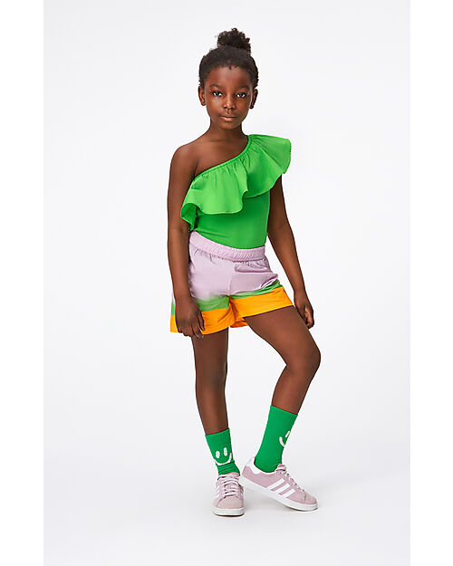 Molo Calzini Lunghi Norman con Smile - Verde e Rosa - Cotone Calzini