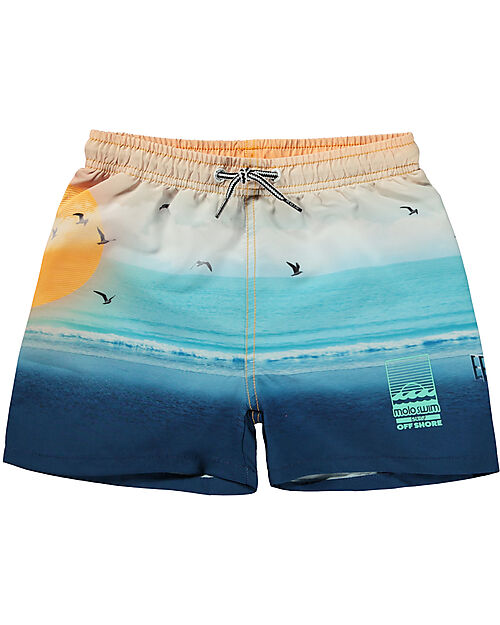 Molo Costume a Pantaloncino Niko - Sunset Beach - con Coulisse - 100% Materiale Riciclato Boxer Mare