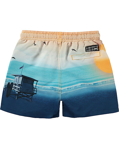 Molo Costume a Pantaloncino Niko - Sunset Beach - con Coulisse - 100% Materiale Riciclato Boxer Mare