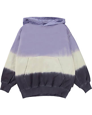 Molo Felpa Maniche Lunghe con Cappuccio - Purple Stripe Dye - 100% Cotone Bio GOTS Felpe