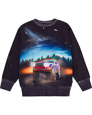 Molo Felpa Mattis Flame Car - Nero - 100% Cotone Biologico Felpe