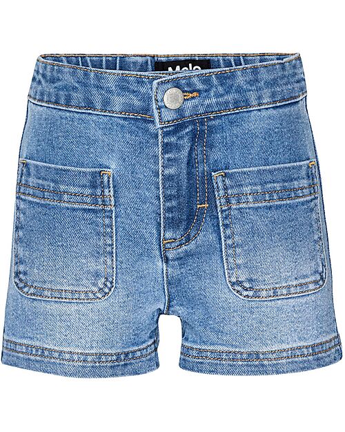 Molo Jeans Corti Amanda -Light Blue Denim - con Tasche Frontali Pantaloni Corti
