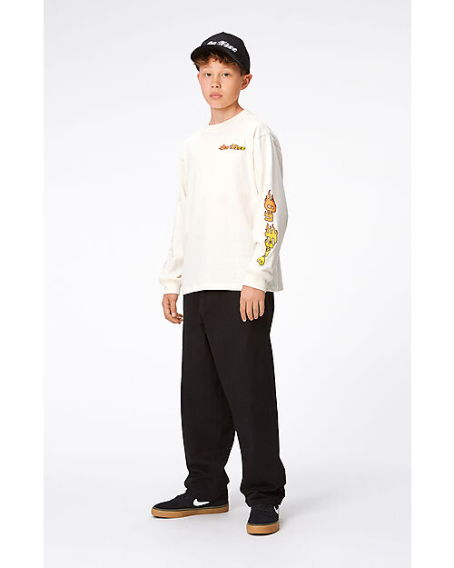 Molo Maglia Maniche Lunghe Rube - On Fire - Panna - 100% Cotone Bio Felpe