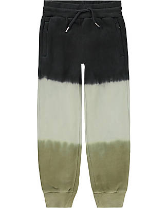Molo Pantaloni da Tuta - Nero Bianco Verde - 100% Cotone Bio GOTS Pantaloni Lunghi
