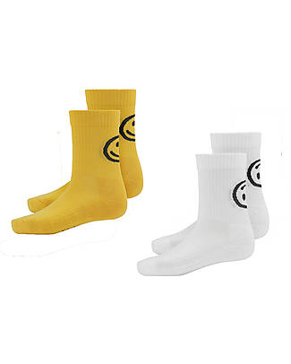 Molo Set 2 Paia di Calzini - Sunray - Giallo e Bianco - Cotone Oeko-Tex Calzini