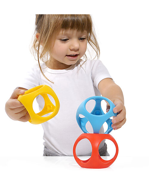 Moluk Oibo Mattoncini Morbidi - Silicone - 3 Colori Primari - Giallo/Rosso/Blu Giochi per Inventare Storie