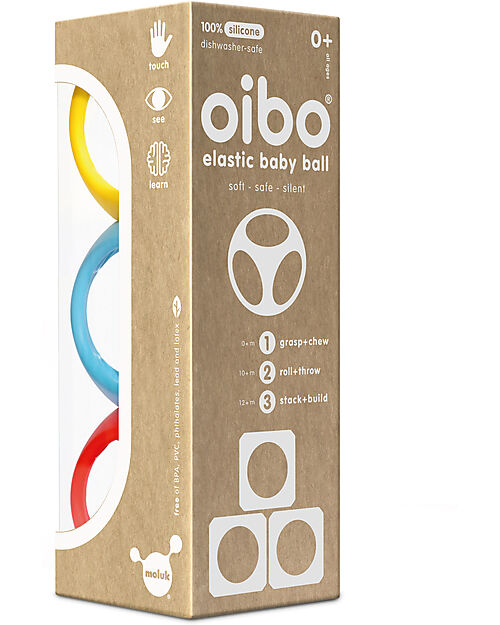 Moluk Oibo Mattoncini Morbidi - Silicone - 3 Colori Primari - Giallo/Rosso/Blu Giochi per Inventare Storie