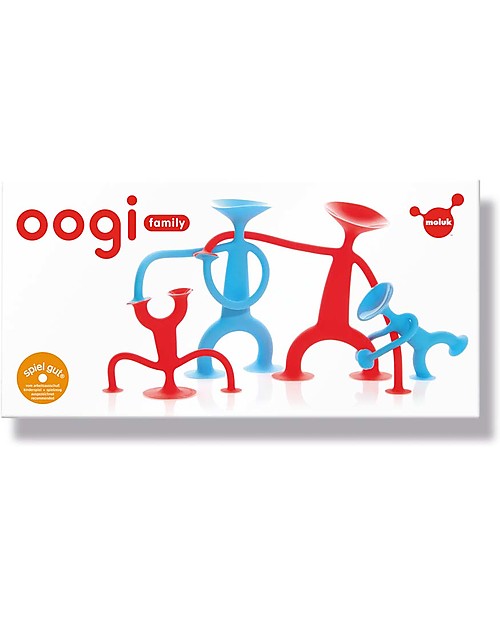Moluk Oogi Mix Family, 4 pezzi, Rosso/Azzurro - In silicone: sicuro e lavabile! Giochi per Inventare Storie