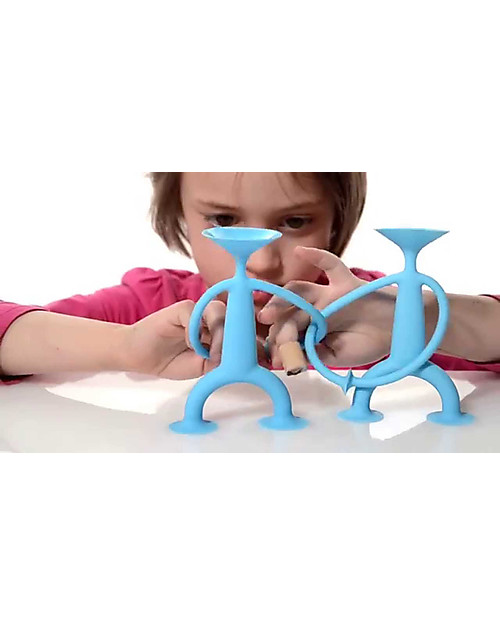 Moluk Oogi Mix Family, 4 pezzi, Rosso/Azzurro - In silicone: sicuro e lavabile! Giochi per Inventare Storie
