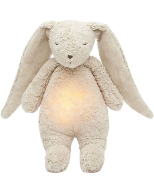Moonie Coniglietto con Lucina da Notte e Rumori Rosa - Sabbia - Certificato GOTS e Oeko-Tex Peluche
