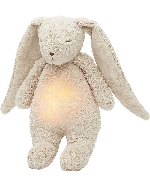 Moonie Coniglietto con Lucina da Notte e Rumori Rosa - Sabbia - Certificato GOTS e Oeko-Tex Peluche