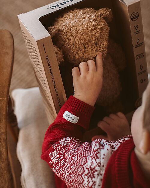 Moonie Peluche con Lucina da Notte e Rumori Rosa - Caramello - Certificato GOTS e Oeko-Tex Peluche