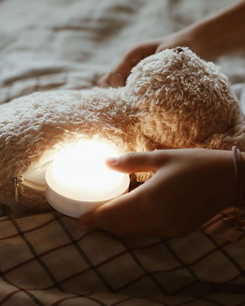 Moonie Peluche con Lucina da Notte e Rumori Rosa - Caramello - Certificato GOTS e Oeko-Tex Peluche