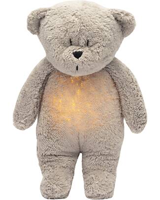 Moonie Peluche con Lucina da Notte e Rumori Rosa - Grigio - Certificato GOTS e Oeko-Tex Peluche