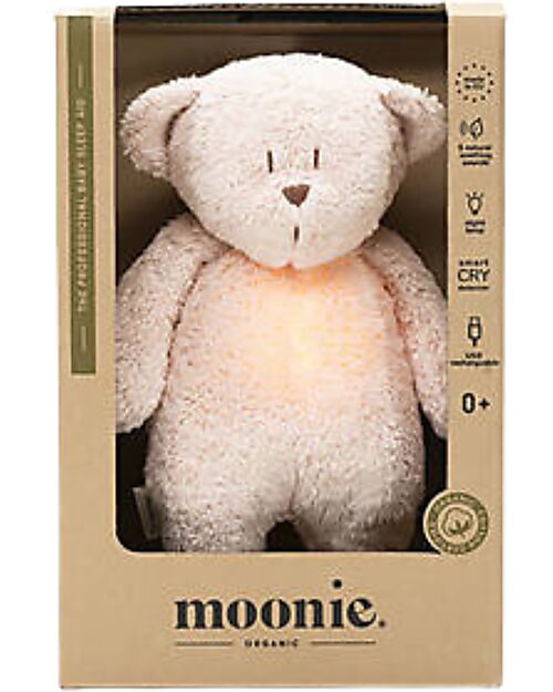 Moonie Peluche con Lucina da Notte e Rumori Rosa - Rosa - Certificato GOTS e Oeko-Tex Peluche